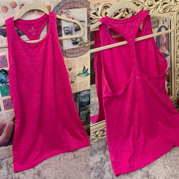 ATHLETA 💕hot pink 💞XXS oversized tank top - Picture 1 of 8
